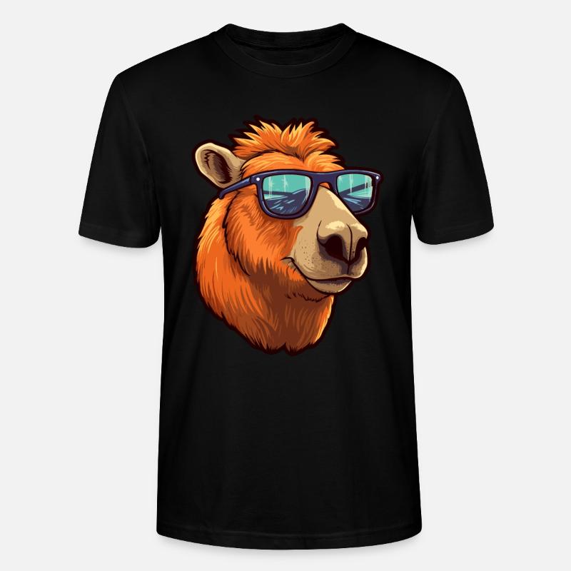 Capybara Sonnenbrille Cooles Capybara - Stanley/Stella Unisex Bio-T-Shirt CRAFTER - Schwarz