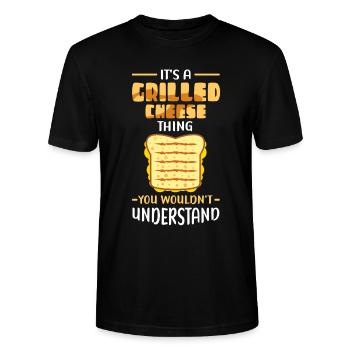 Grillkäse Käseliebhaber gegrillter Käse Geschenk - Stanley/Stella Unisex Bio-T-Shirt CRAFTER - Schwarz - Vorne - Alina (178cm) & Michal (187cm)