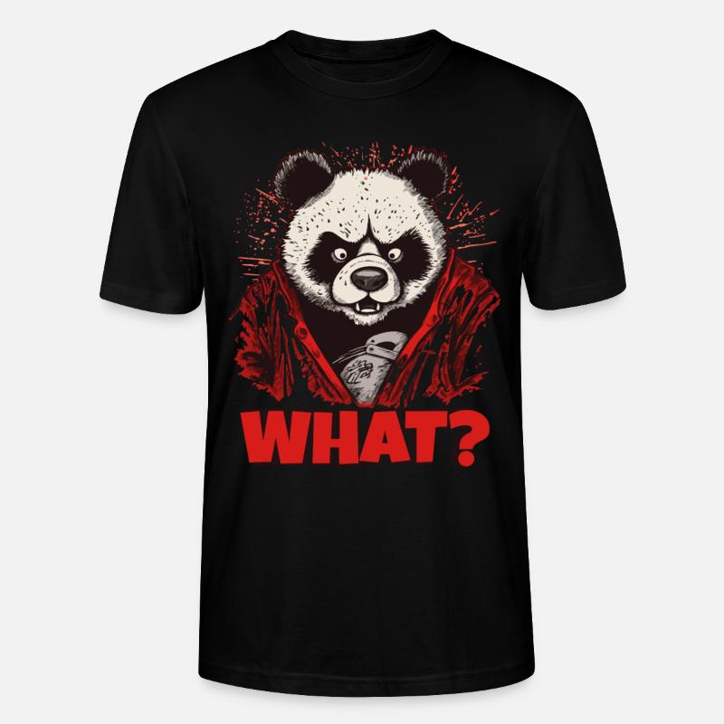 Wütender Pandabär - Stanley/Stella Unisex Bio-T-Shirt CRAFTER - Schwarz