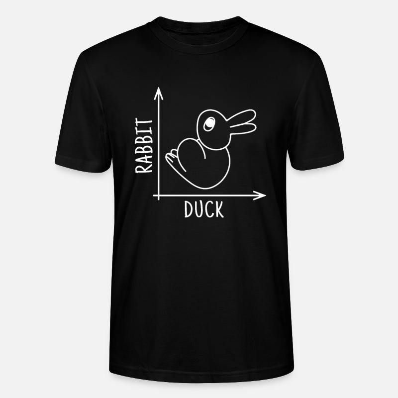 Rabbit Duck Illusion - Stanley/Stella Unisex Bio-T-Shirt CRAFTER - Schwarz