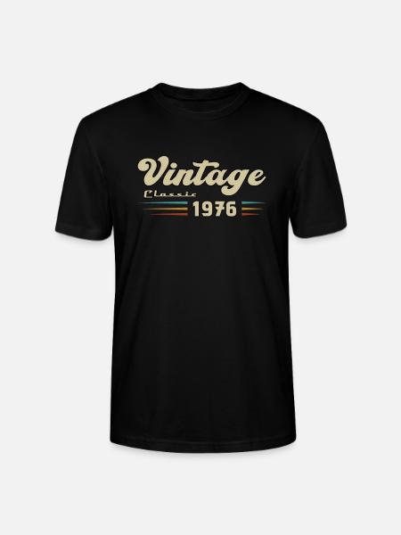 1976 Anniversaire Vintage Classic - T-shirt bio CRAFTER Stanley Stella Unisexe - noir