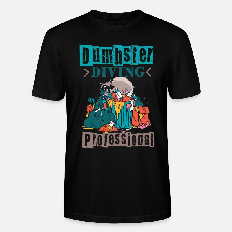 Waschbär Liebhaber Müll Sammeln Müllcontainer - Stanley/Stella Unisex Bio-T-Shirt CRAFTER - Schwarz