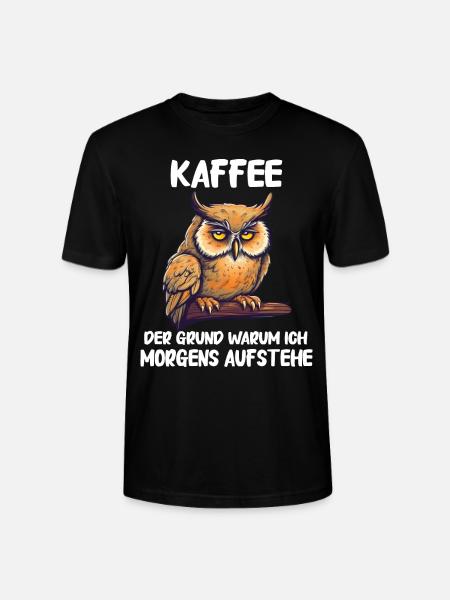 Nachteule Eule Eulen Vogel - Stanley/Stella Unisex Bio-T-Shirt CRAFTER - Schwarz