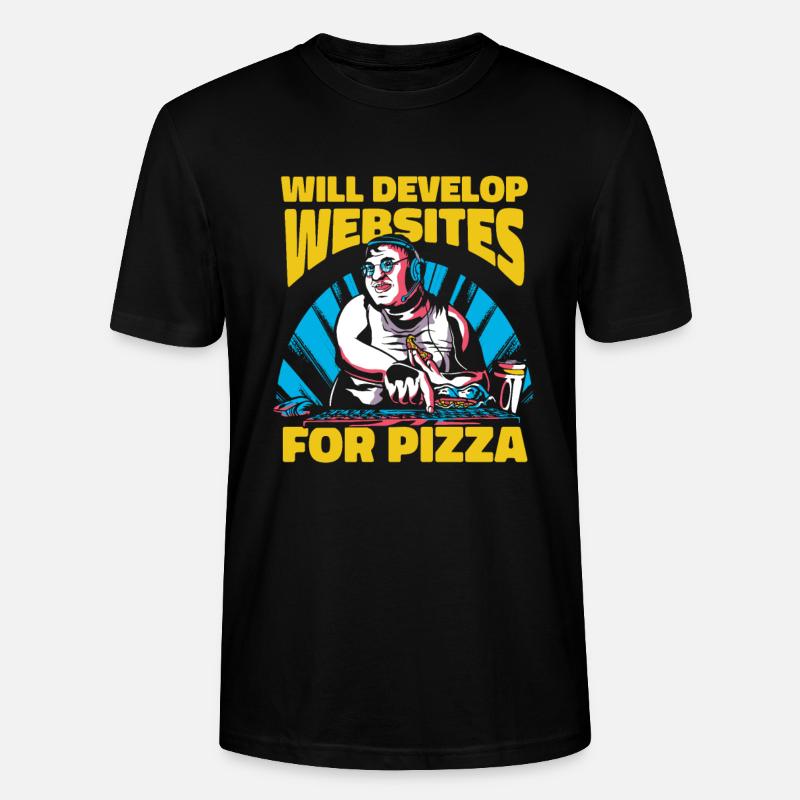 Web Entwickler Webdeveloper Pizza - Stanley/Stella Unisex Bio-T-Shirt CRAFTER - Schwarz
