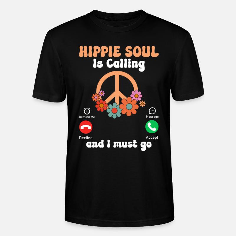 Lustiger Hippie-Frieden - Stanley/Stella Unisex Bio-T-Shirt CRAFTER - Schwarz