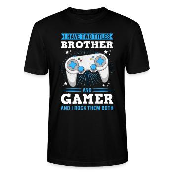 Gamer Jeux Vidéo Jeux Vidéo - T-shirt bio CRAFTER Stanley Stella Unisexe - noir - Devant - Alina (178cm) & Michal (187cm)