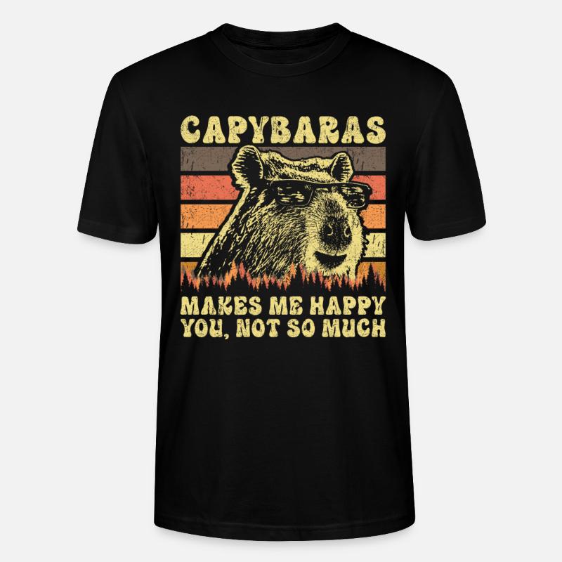 Capybara Rétro Dicton - T-shirt bio CRAFTER Stanley Stella Unisexe - noir