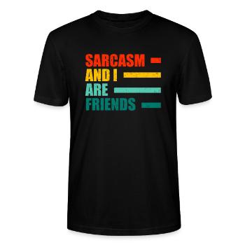 Humour noir - T-shirt bio CRAFTER Stanley Stella Unisexe - noir - Devant - Alina (178cm) & Michal (187cm)