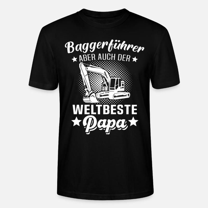 Bagger Papa Baggerfahrer - Stanley/Stella Unisex Bio-T-Shirt CRAFTER - Schwarz