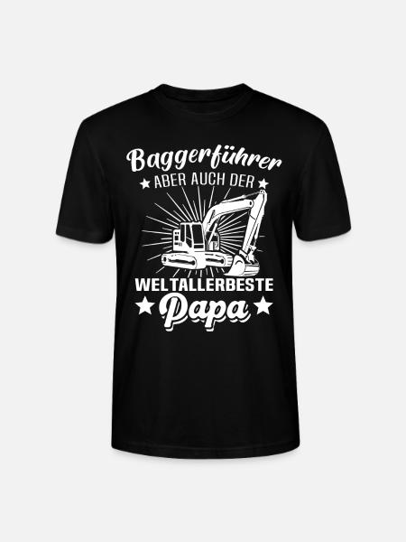 Baggern Papa Baggerfahrer Bagger - Stanley/Stella Unisex Bio-T-Shirt CRAFTER - Schwarz