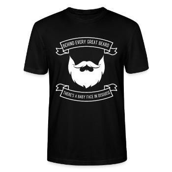 Derrière la barbe : le babyface ! - T-shirt bio CRAFTER Stanley Stella Unisexe - noir - Devant - Alina (178cm) & Michal (187cm)