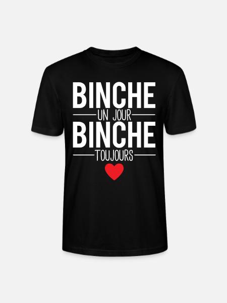 Binche un jour binche toujours cadeau binchois - T-shirt bio CRAFTER Stanley Stella Unisexe - noir