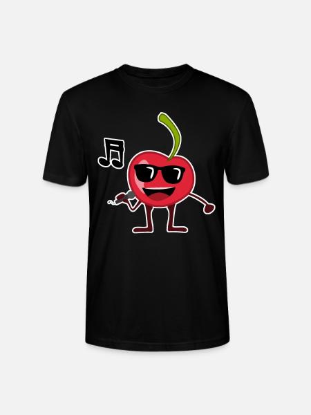 Cherry sings music cherries - Stanley/Stella CRAFTER Unisex Organic T-Shirt - black