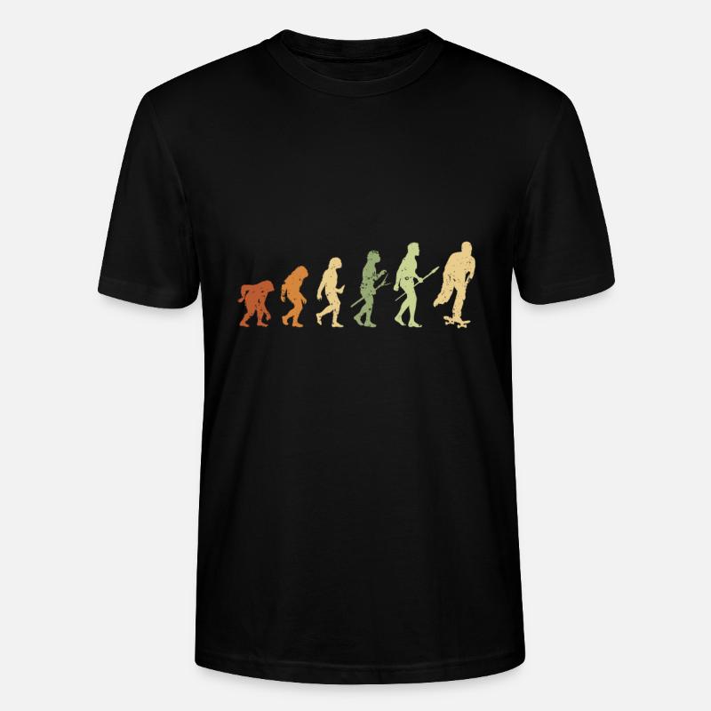 Skateboarding Evolution Skateboard Skater - Stanley/Stella CRAFTER Unisex Organic T-Shirt - black