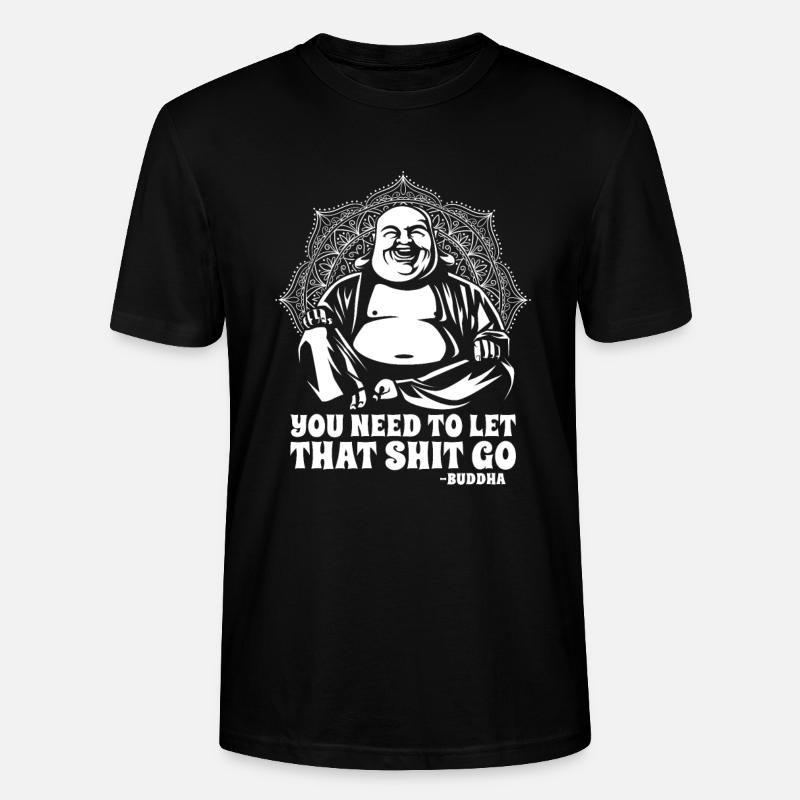 Bouddha bouddhiste drôle - T-shirt bio CRAFTER Stanley Stella Unisexe - noir
