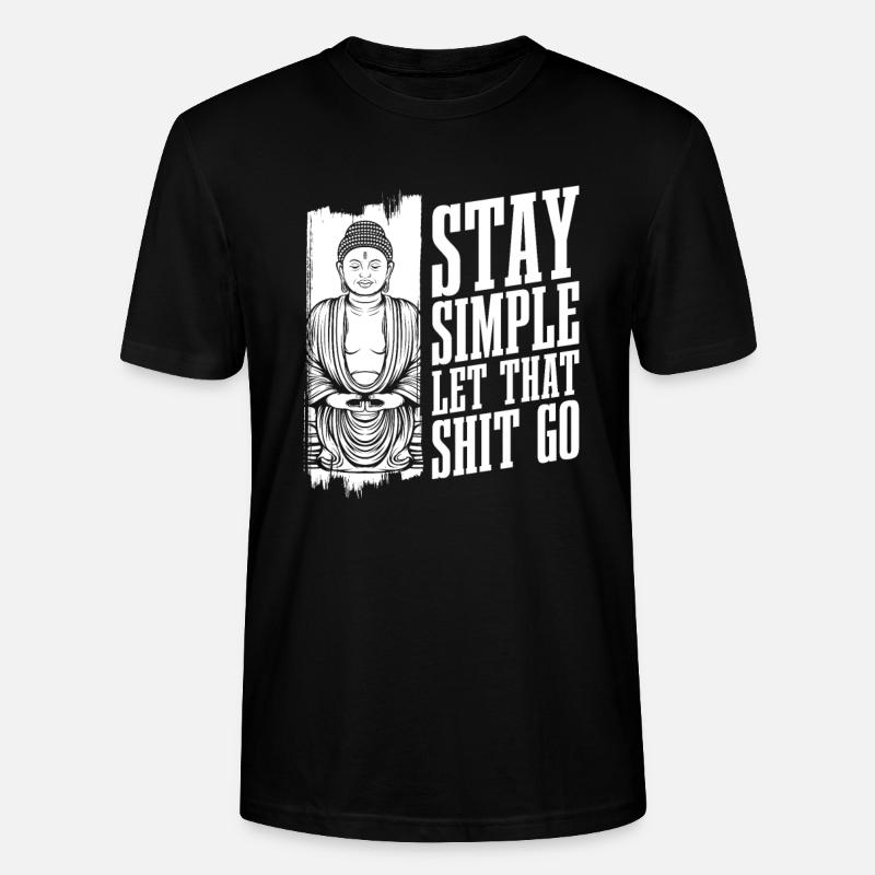 Bouddha bouddhiste drôle - T-shirt bio CRAFTER Stanley Stella Unisexe - noir