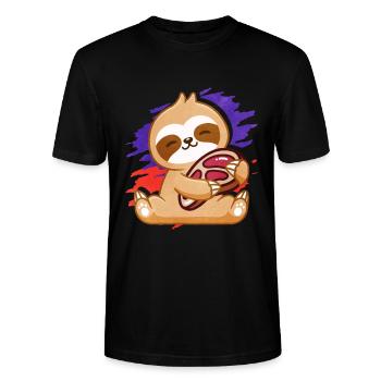 Steak - Stanley/Stella Unisex Bio-T-Shirt CRAFTER - Schwarz - Vorne - Alina (178cm) & Michal (187cm)