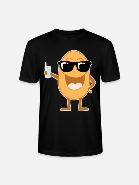 Party potato with sunglasses - Stanley/Stella CRAFTER Unisex Organic T-Shirt - black