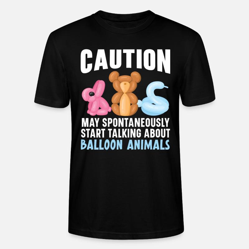 Caution: Talk about balloon animals - Stanley/Stella CRAFTER Unisex Organic T-Shirt - black
