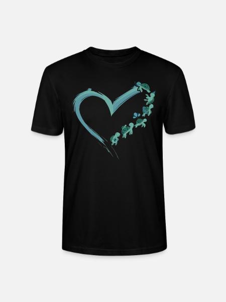 Sea Turtle Tortoise Heart - Stanley/Stella CRAFTER Unisex Organic T-Shirt - black