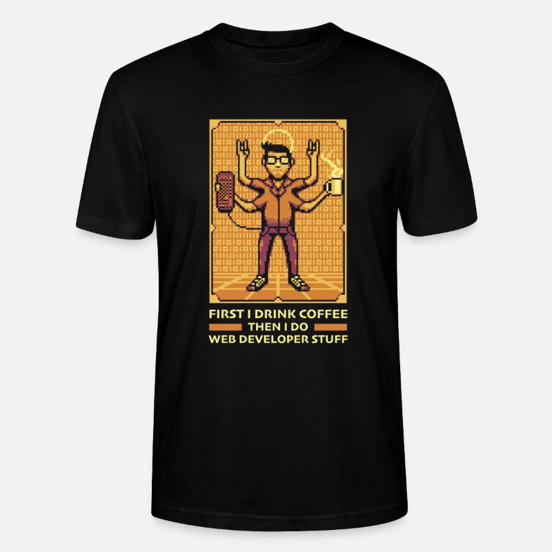 Web Developer Web Developer Coffee - Stanley/Stella CRAFTER Unisex Organic T-Shirt - black