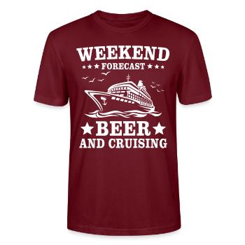 Vacances en croisière - T-shirt bio CRAFTER Stanley Stella Unisexe - bordeaux - Devant - Alina (178cm) & Michal (187cm)