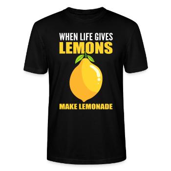 When Life Gives Lemons Make Lemonade - Stanley/Stella CRAFTER Unisex Organic T-Shirt - black - Front - Alina (178cm) & Michal (187cm)