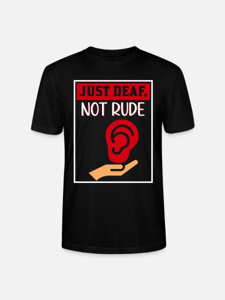 Surdité Surdité Malentendant Perte auditive - T-shirt bio CRAFTER Stanley Stella Unisexe - noir