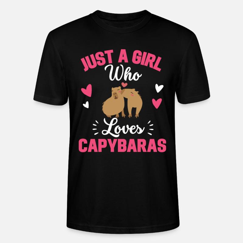 Capybara Mädchen - Stanley/Stella Unisex Bio-T-Shirt CRAFTER - Schwarz