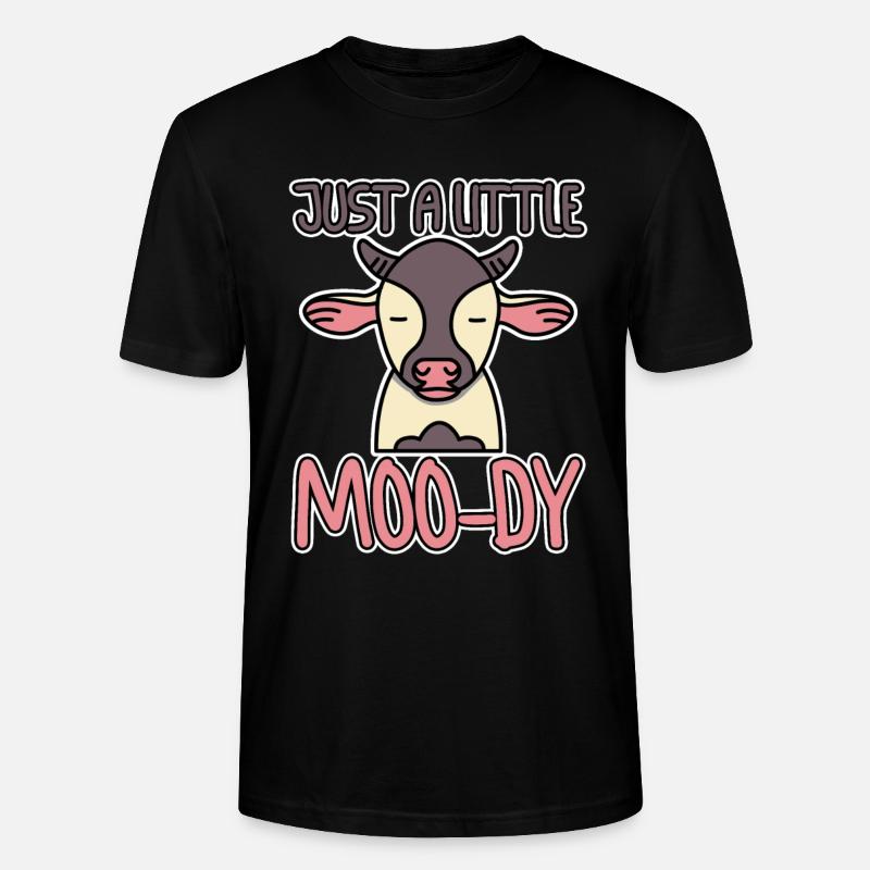 Just A Little Moo-dy - Stanley/Stella Unisex Bio-T-Shirt CRAFTER - Schwarz