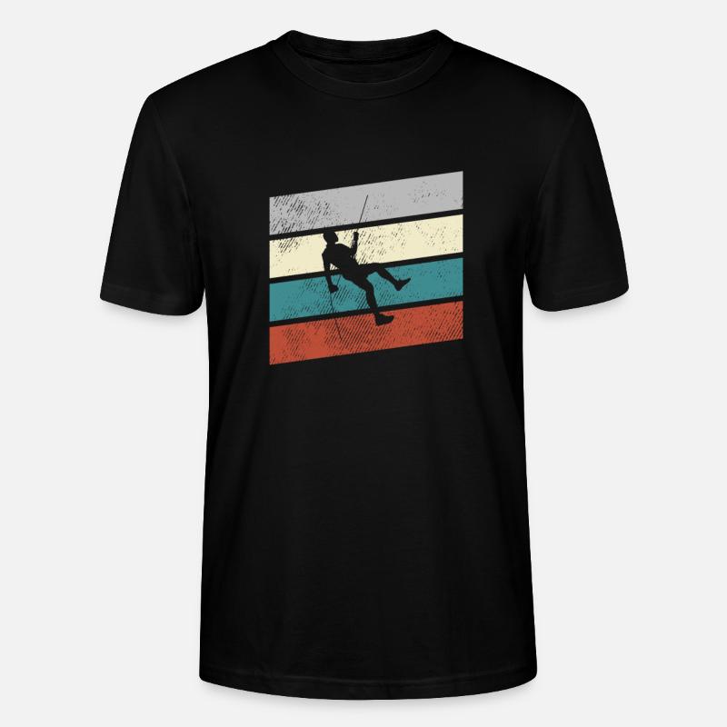 Klettern Retro - Stanley/Stella Unisex Bio-T-Shirt CRAFTER - Schwarz