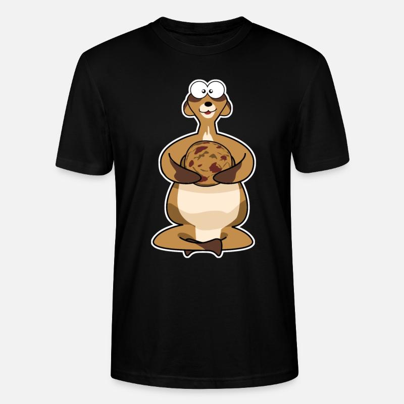 Suricate gras avec biscuit - T-shirt bio CRAFTER Stanley Stella Unisexe - noir