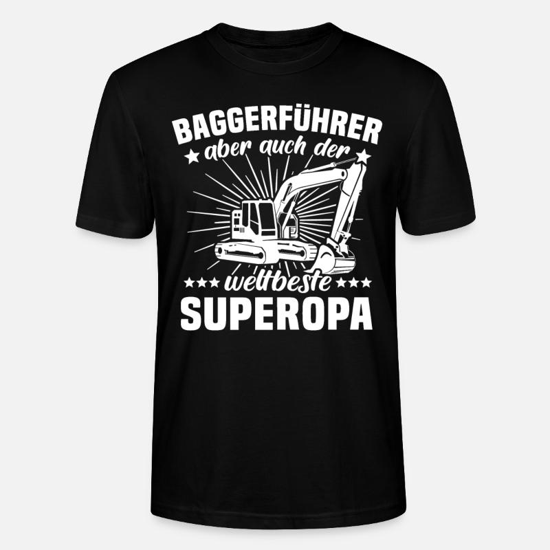 Baggerfuehrer Opa Baggert - Stanley/Stella Unisex Bio-T-Shirt CRAFTER - Schwarz