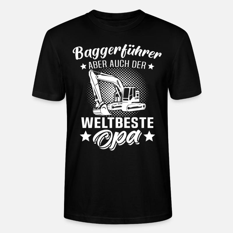Baggerfuehrer Opa Baggerfahrer Grossvater - Stanley/Stella Unisex Bio-T-Shirt CRAFTER - Schwarz