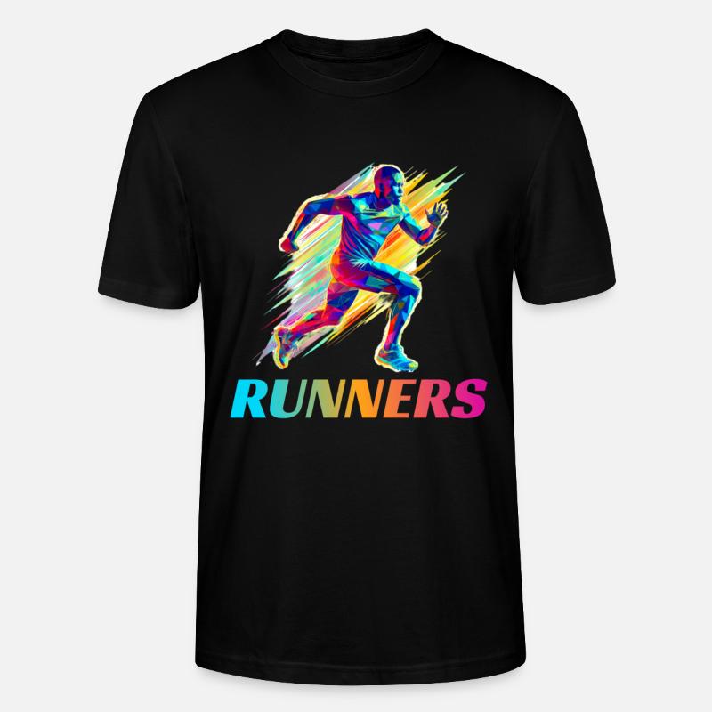 Dynamische Läufer Lauf Wettkampf - Stanley/Stella Unisex Bio-T-Shirt CRAFTER - Schwarz