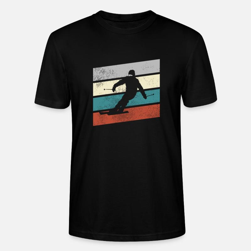Ski Retro - Stanley/Stella Unisex Bio-T-Shirt CRAFTER - Schwarz