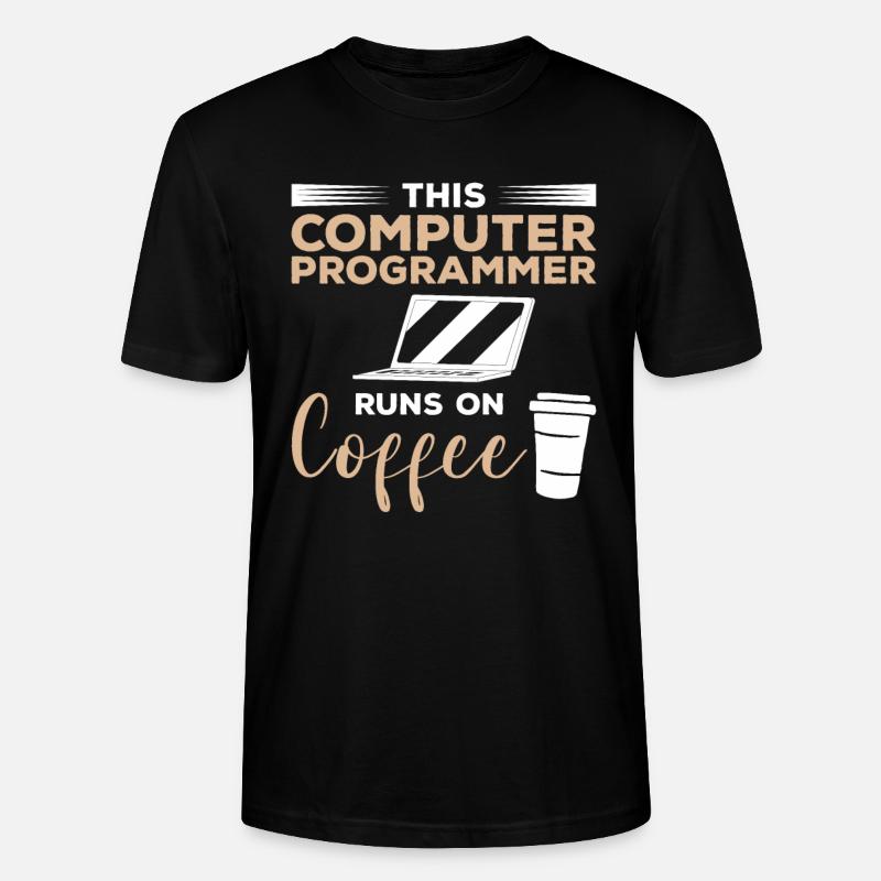 Dieser Computerprogrammierer läuft auf Kaffee - Stanley/Stella Unisex Bio-T-Shirt CRAFTER - Schwarz