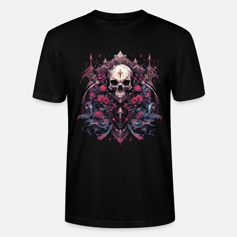 Skull Skull Skulls Skull Skeleton - Stanley/Stella CRAFTER Unisex Organic T-Shirt - black