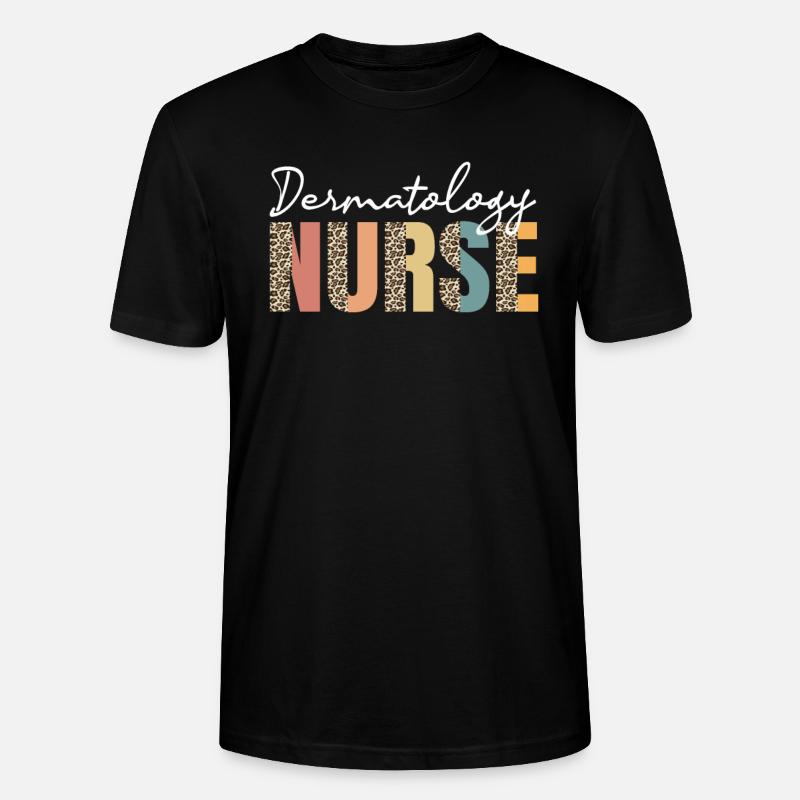 Dermatology Nurse Leopard Pattern - Stanley/Stella CRAFTER Unisex Organic T-Shirt - black