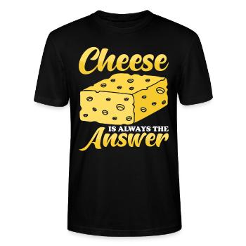 Käse Geschenk - Stanley/Stella Unisex Bio-T-Shirt CRAFTER - Schwarz - Vorne - Alina (178cm) & Michal (187cm)