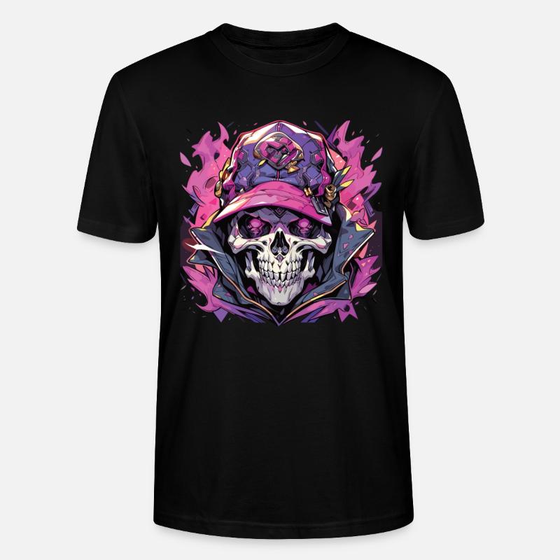 Crâne Crâne Crânes Crâne Squelette - T-shirt bio CRAFTER Stanley Stella Unisexe - noir