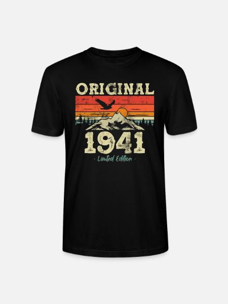 1941 Cadeau d’anniversaire Édition limitée - T-shirt bio CRAFTER Stanley Stella Unisexe - noir