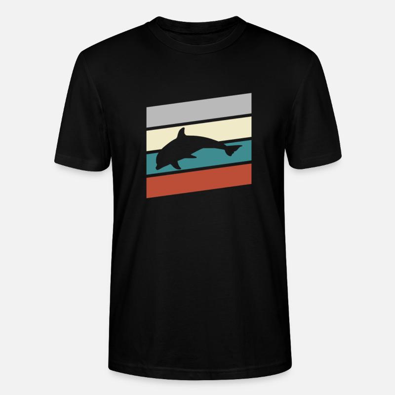 Dauphin Rétro - T-shirt bio CRAFTER Stanley Stella Unisexe - noir