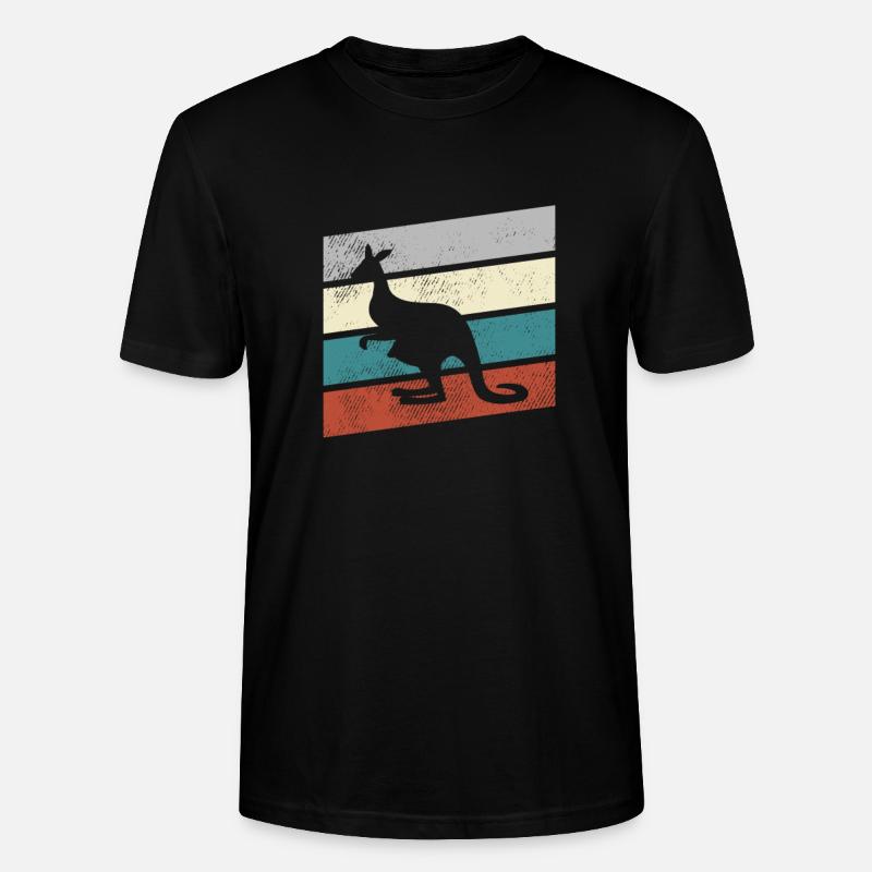 Känguru Retro - Stanley/Stella Unisex Bio-T-Shirt CRAFTER - Schwarz