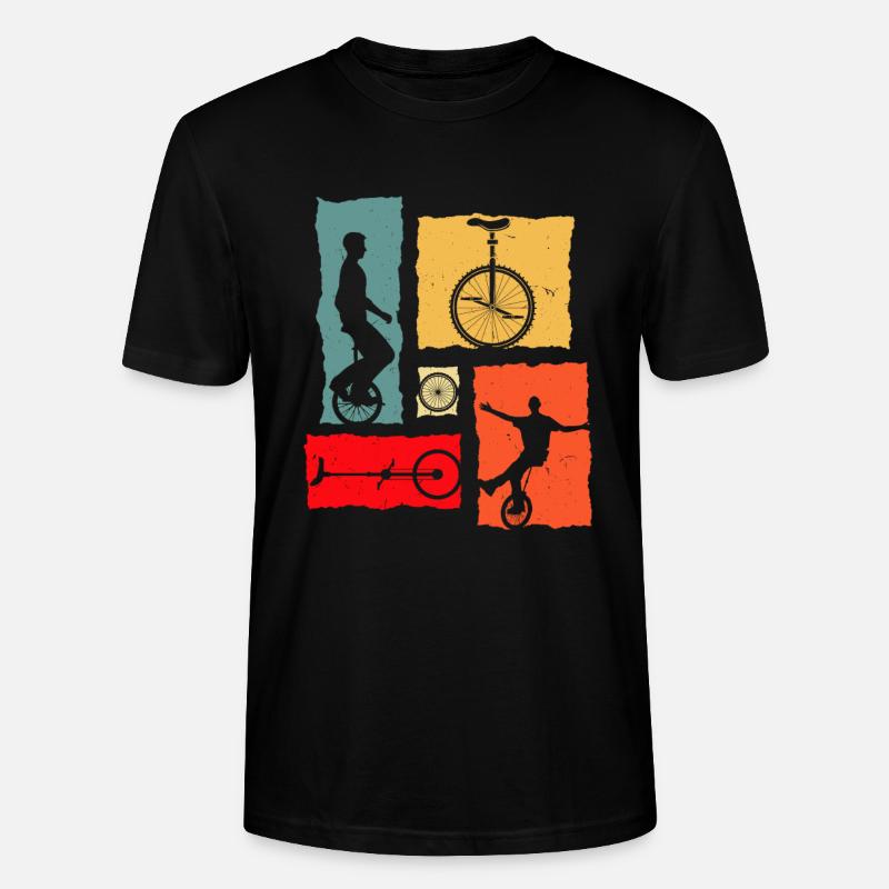 Unicycle Retro - Stanley/Stella Unisex Bio-T-Shirt CRAFTER - Schwarz