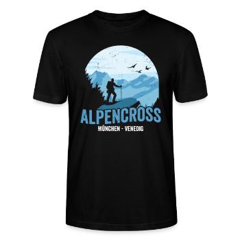 Alpenüberquerung München Venedig Alpencross - Stanley/Stella Unisex Bio-T-Shirt CRAFTER - Schwarz - Vorne - Alina (178cm) & Michal (187cm)