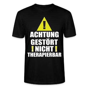 Achtung Gestört Nicht therapierbar - Stanley/Stella Unisex Bio-T-Shirt CRAFTER - Schwarz - Vorne - Alina (178cm) & Michal (187cm)