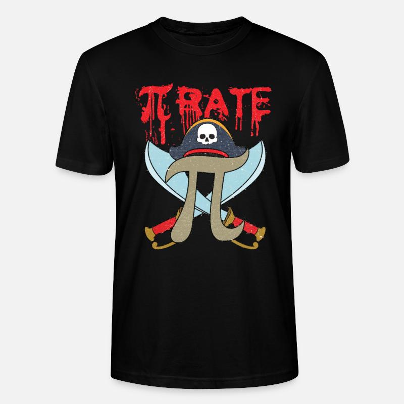 Pi- Pirat Mathe - Stanley/Stella Unisex Bio-T-Shirt CRAFTER - Schwarz