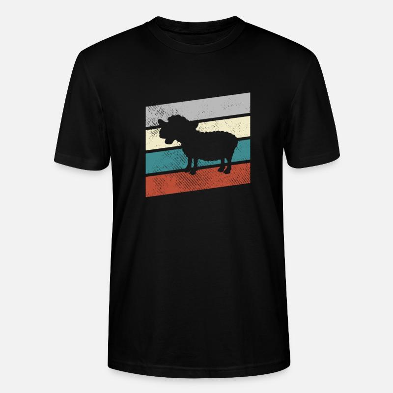 Schaf Retro - Stanley/Stella Unisex Bio-T-Shirt CRAFTER - Schwarz