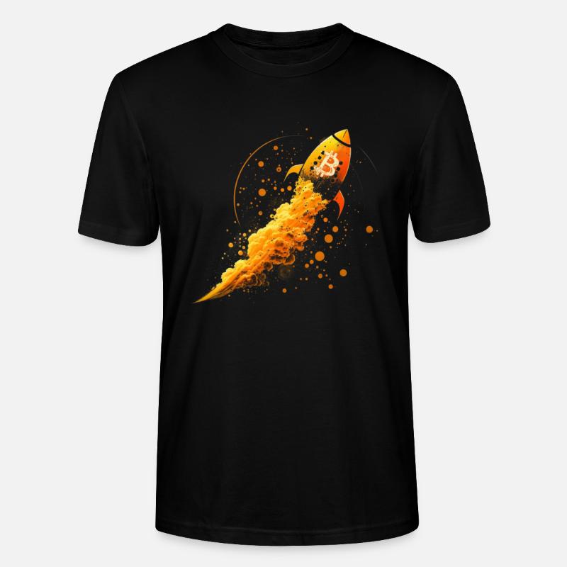 Bitcoin Rocket - Stanley/Stella CRAFTER Unisex Organic T-Shirt - black